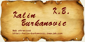 Kalin Burkanović vizit kartica